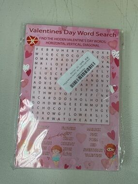 Valentines Day Word Search and Word Scramble Puzzle pack Pink 50 pieces for 25 p